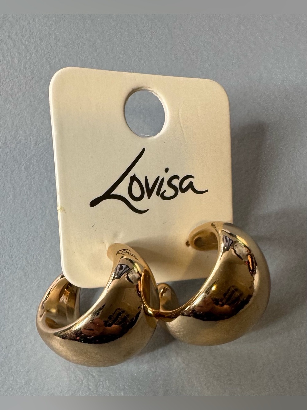 Lovisa Polished Gold Dome Hoop Earrings classy chic stainless steel
